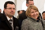 Fotoreportaż z uroczystości wkopania kamienia węgielnego pod fabrykę firmy Borg Warner