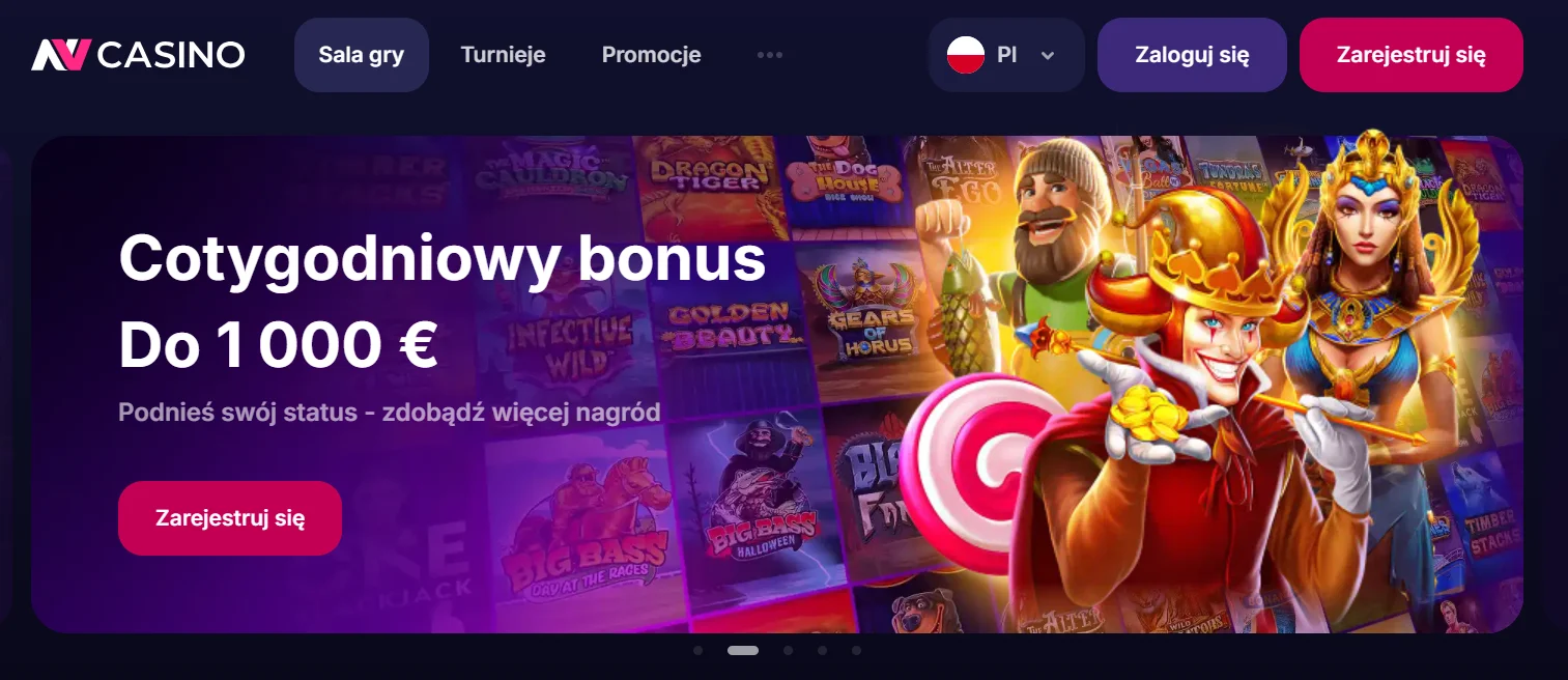 Rejestracja NV Casino krok 1